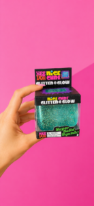 Blue NeeDoh Glitter & Glow Nice Cube Squishy Sensory Fidget Toy